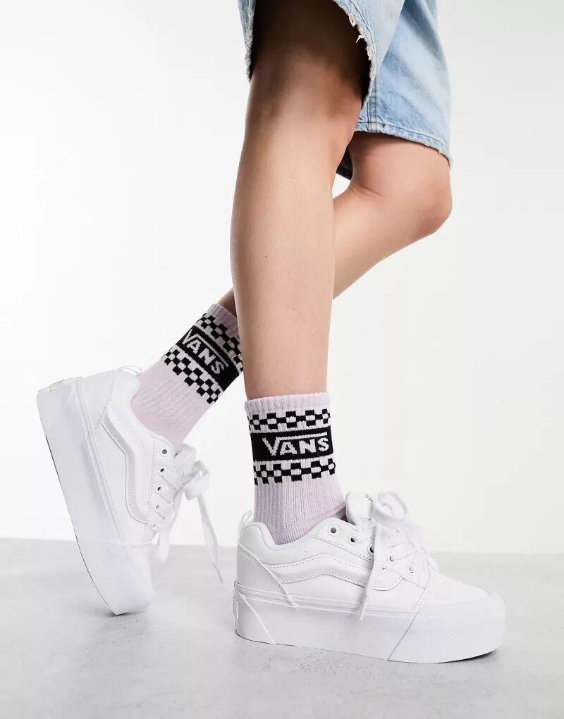 

Белые кроссовки на платформе Vans Knu Stacked, Белый, Белые кроссовки на платформе Vans Knu Stacked