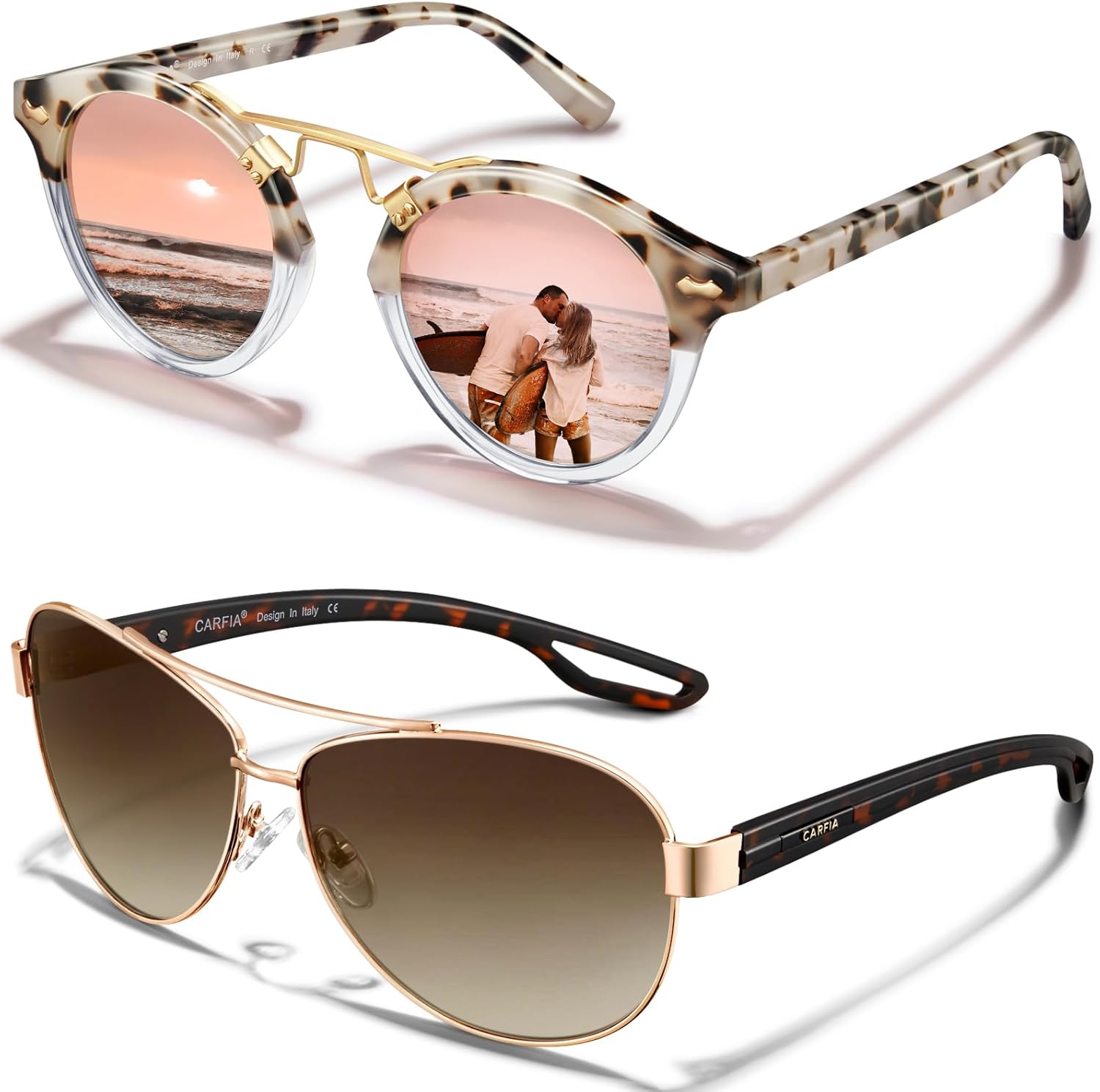 

Легкие ретро-солнцезащитные очки CARFIA в стиле «пилот» для женщин, поляризованные, с защитой от УФ-излучения, модные солнцезащитные очки для вождения на открытом воздухе, металлическая оправа, Leopard, Gold