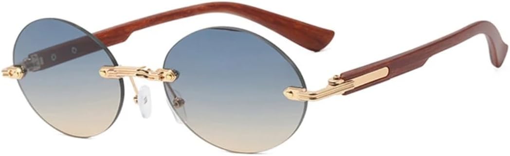 

Солнцезащитные очки с защитой UV400 | Без оправы, овальные дужки, градиентный дизайн | Для женщин и мужчин, для занятий спортом на открытом воздухе и вождения DSVIGF, Brown Blue Tea