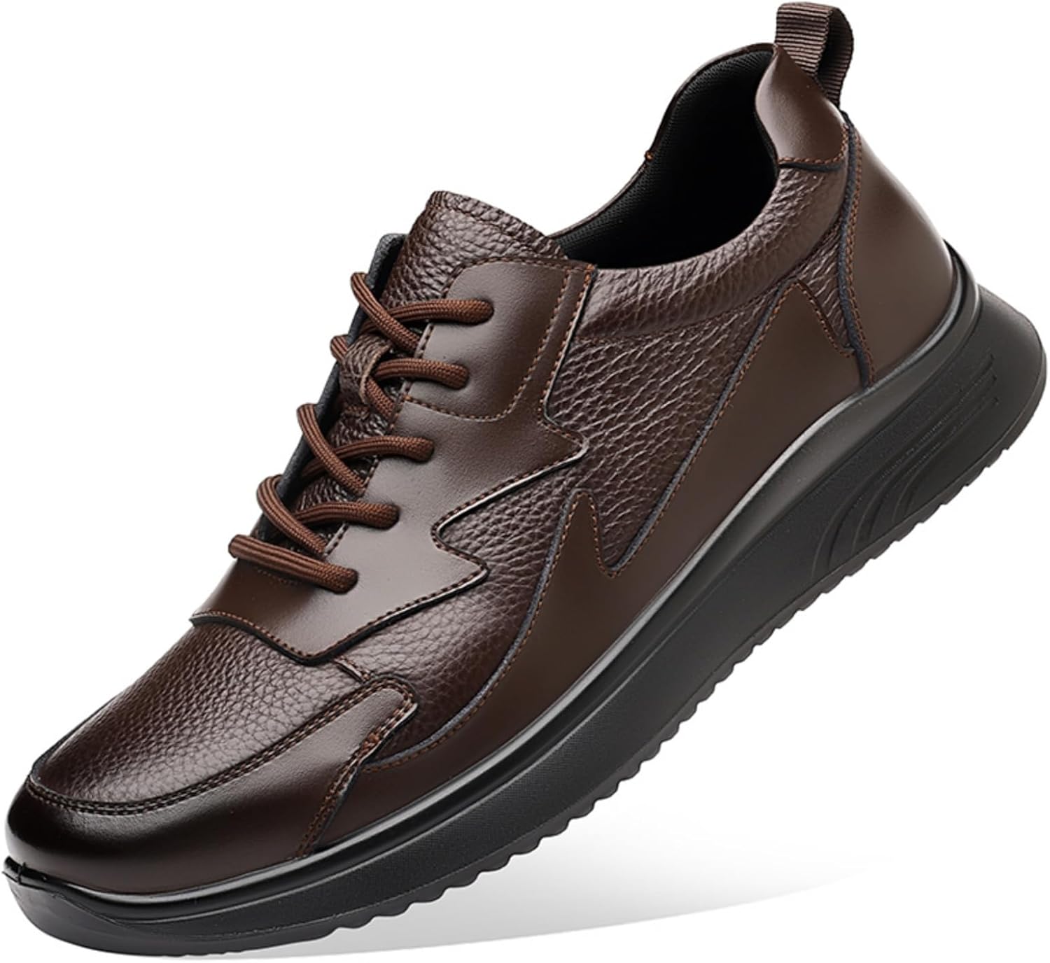 

Мужские оксфорды из натуральной кожи, деловые повседневные туфли с противоскользящей подошвой, мягкой стелькой и поддержкой свода стопы, удобные обувь для работы, офиса и повседневного ношения Kelibasi, коричневый