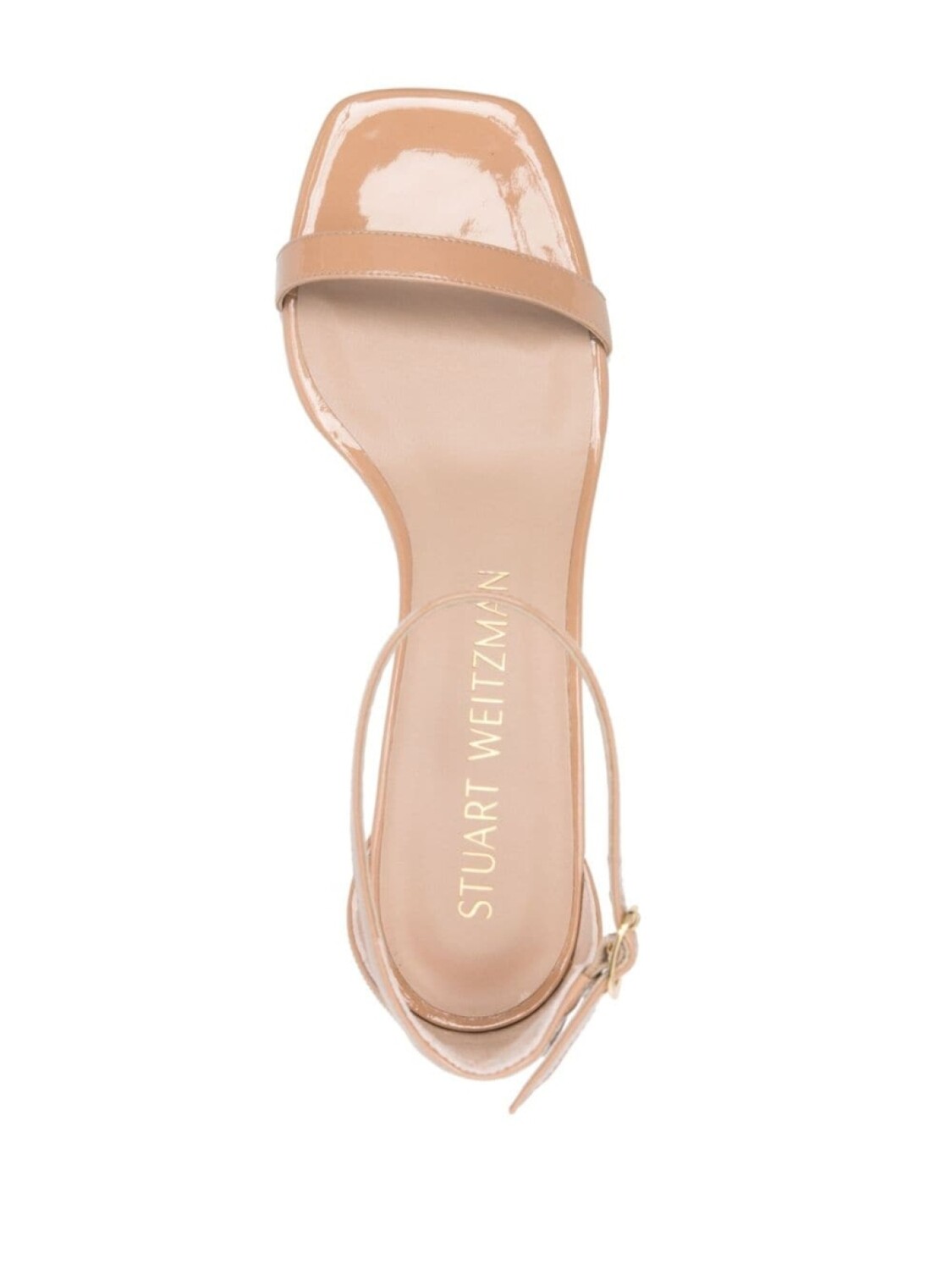 Stuart Weitzman сандалии из кожи Simplecurve 50 мм, нейтральный цвет — фото 3