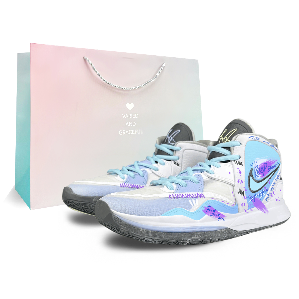 

Nike Кроссовки баскетбольные Kyrie 8 Infinity унисекс мидтоп сине-белые, цвет White