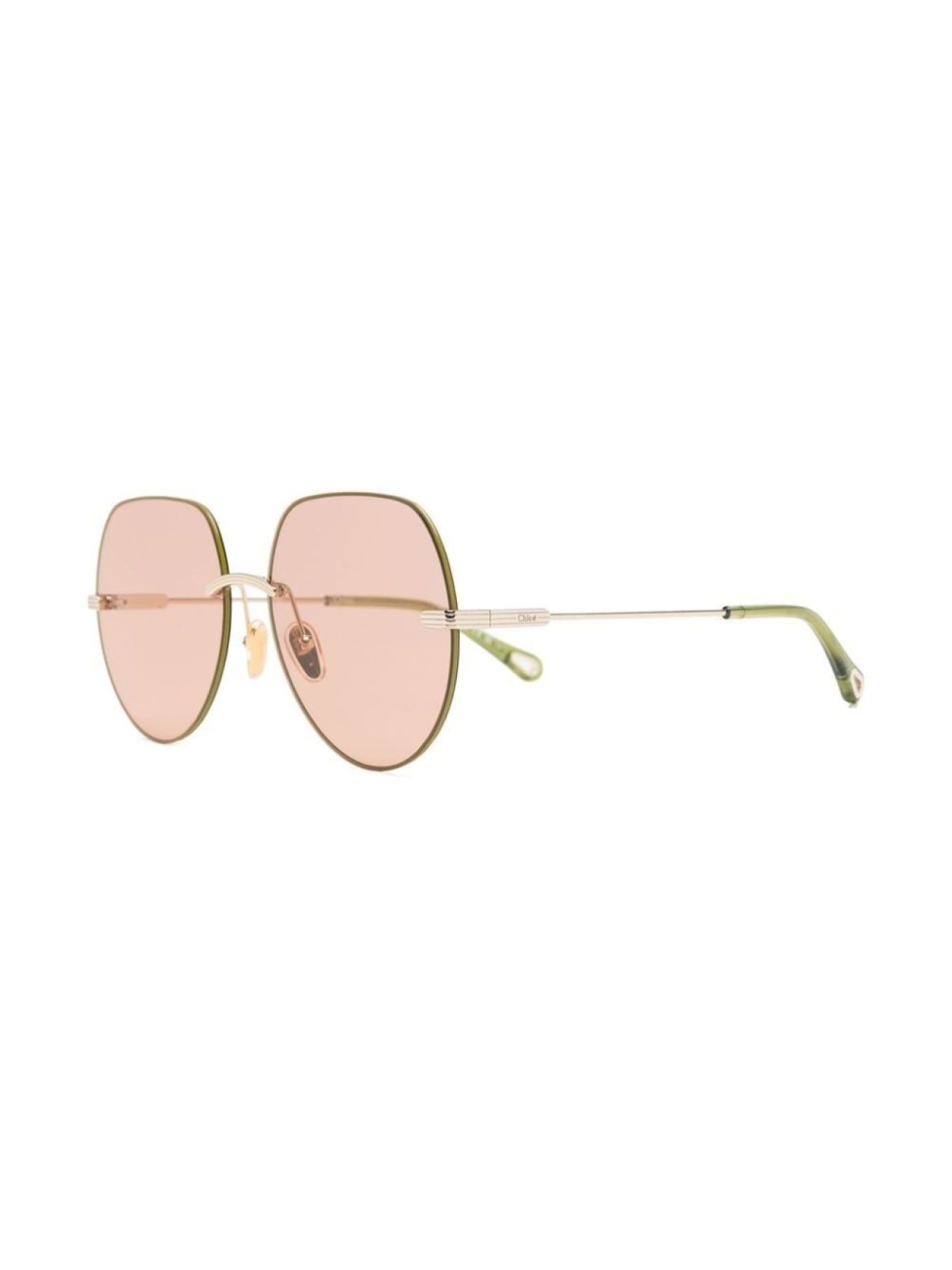 

Chloé Eyewear солнцезащитные очки в массивной оправе, золотистый