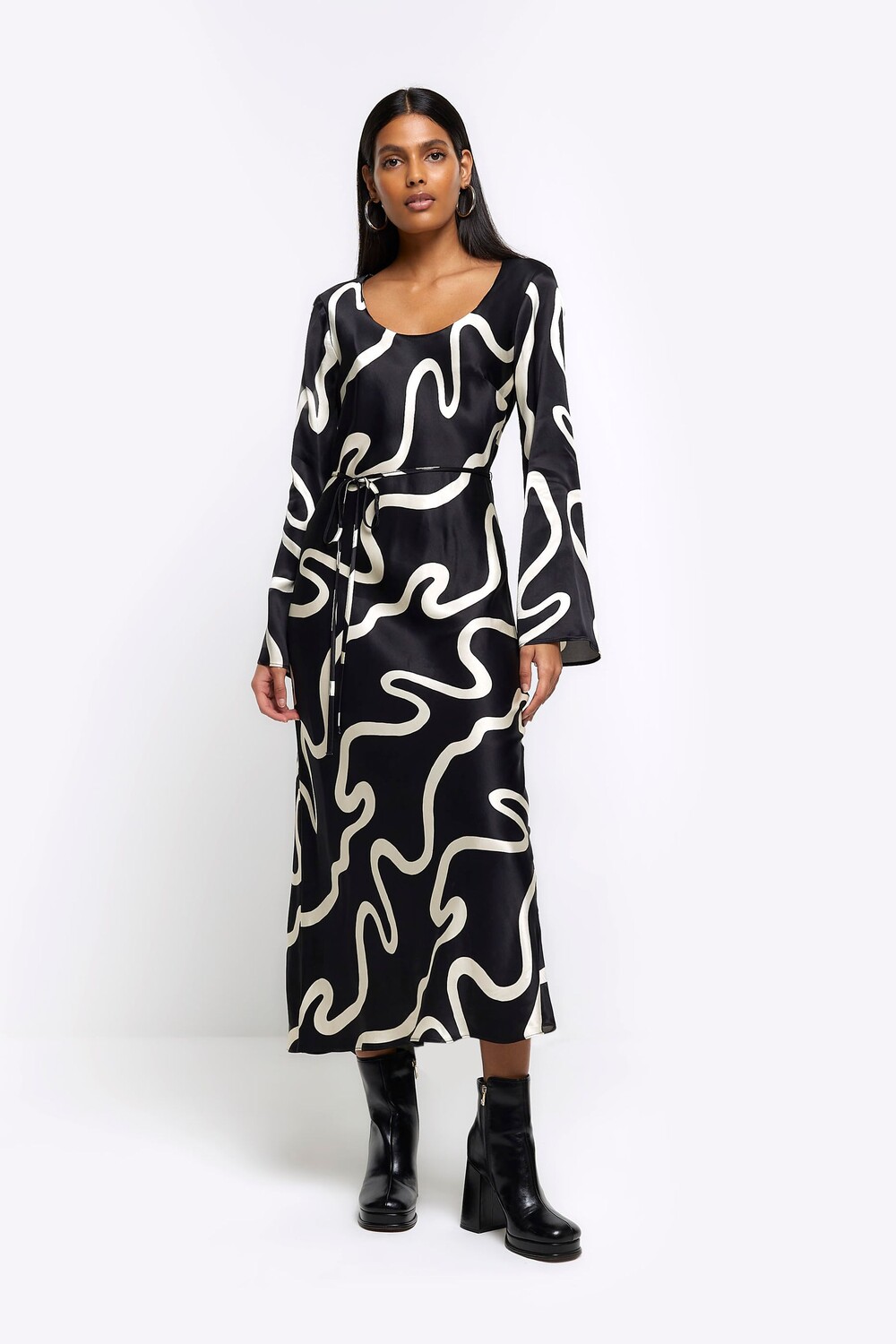 

Платье с U-образным вырезом River Island, черный
