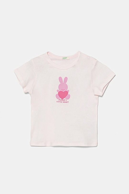 

Хлопковая футболка для малышей United Colors Of Benetton, розовый