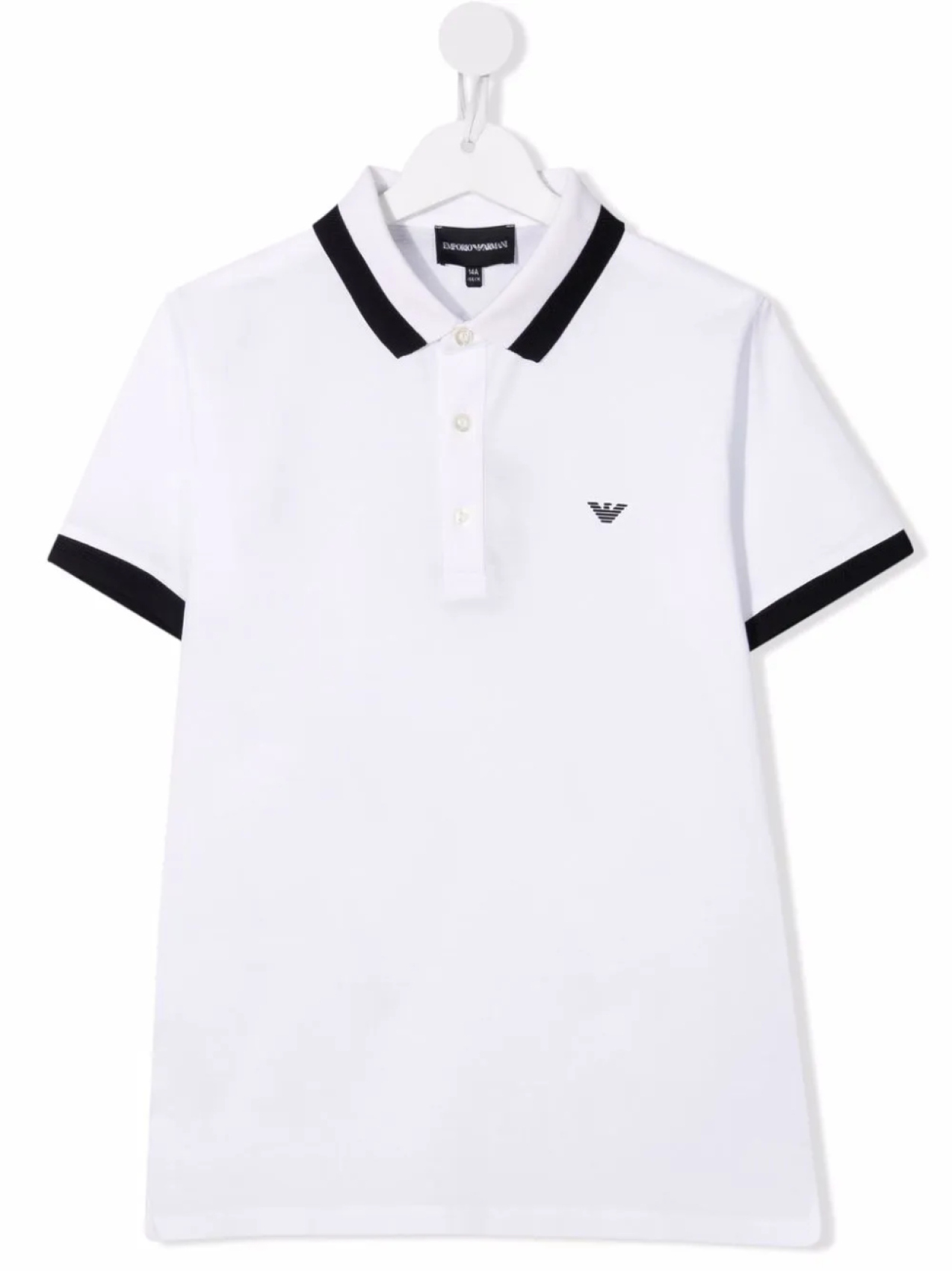

Emporio Armani Kids рубашка поло с вышитым логотипом, белый