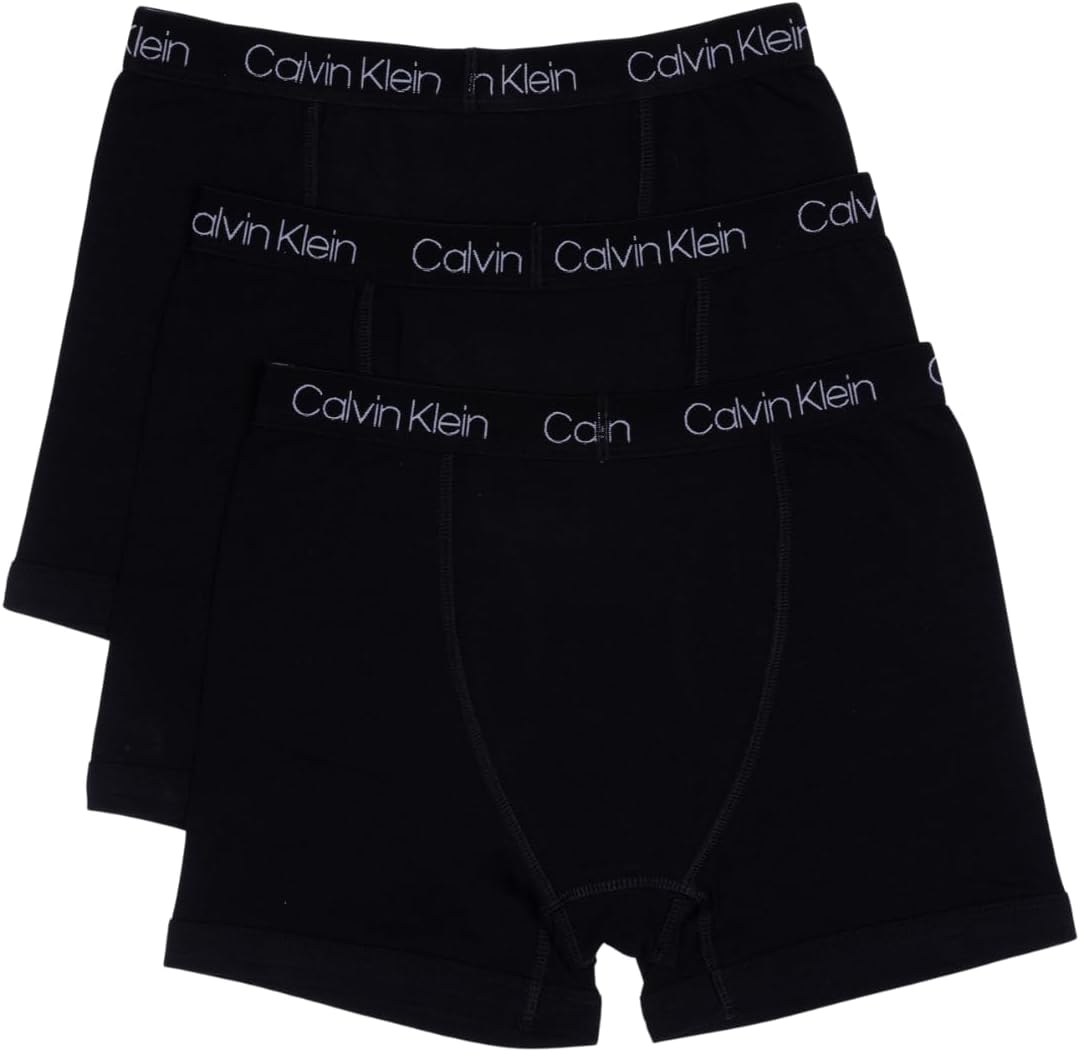 Комплект из 3 трусов-боксеров Calvin Klein для мальчиков. Современные хлопковые трусы-боксеры Calvin Klein для мальчиков., Black/Black — фото 2