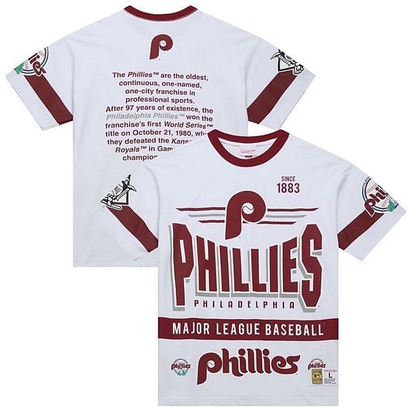 

Мужская белая футболка philadelphia phillies cooperstown collection team origins premium Mitchell & Ness
