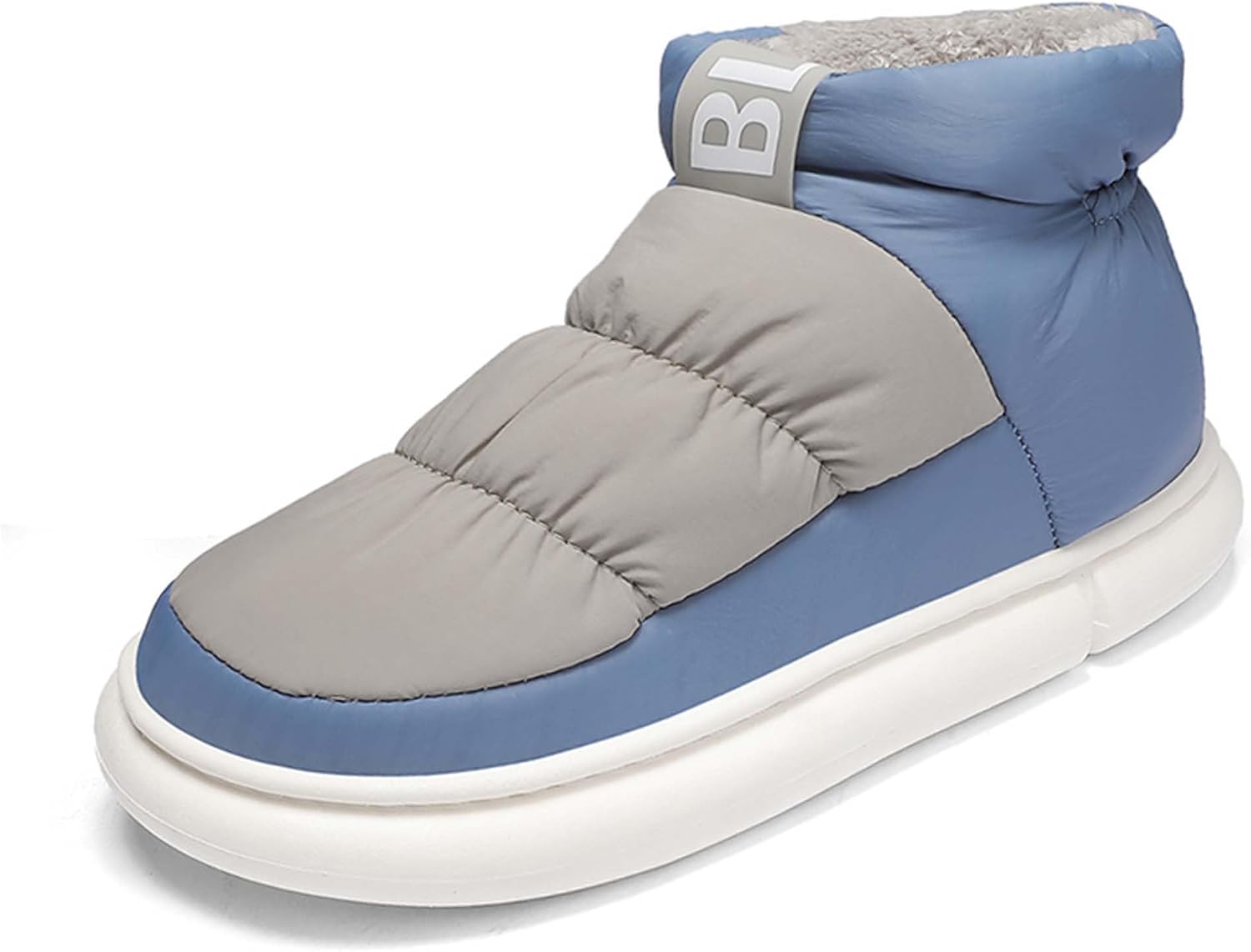 

DZBAJRQM Мужские и женские зимние ботинки, водонепроницаемые, с теплой меховой подкладкой, зимние хлопковые туфли, противоскользящие ботинки, удобная обувь для ходьбы, снежные кроссовки, голубой