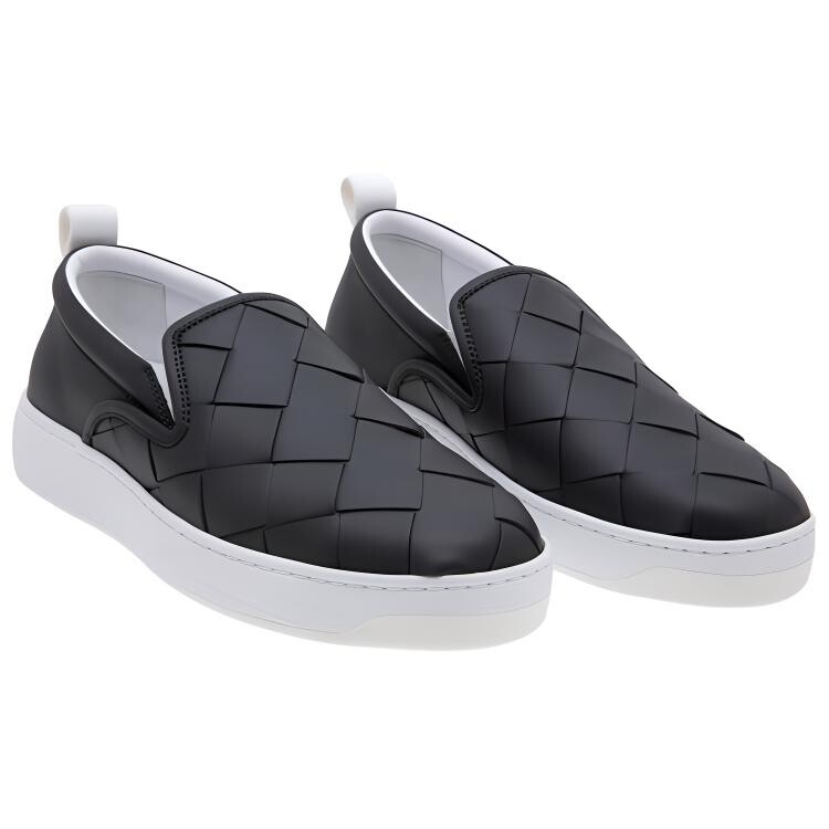 Обувь для скейтбординга Мужская низкая черная Bottega Veneta — фото 3