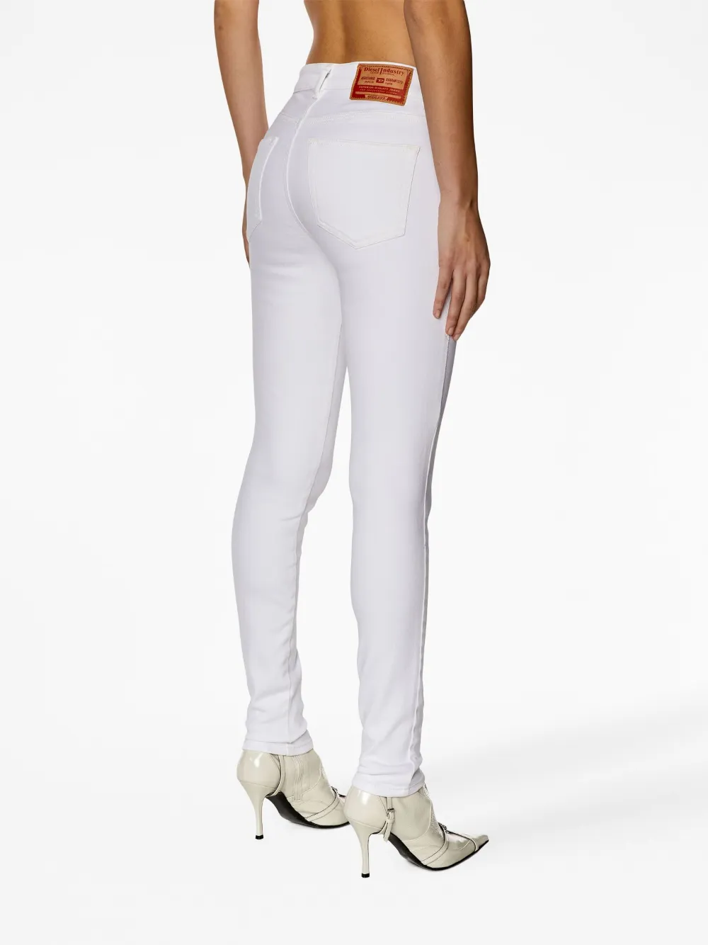 Джинсы скинни 2017 Slandy с заниженной талией DIESEL, белый — фото 4