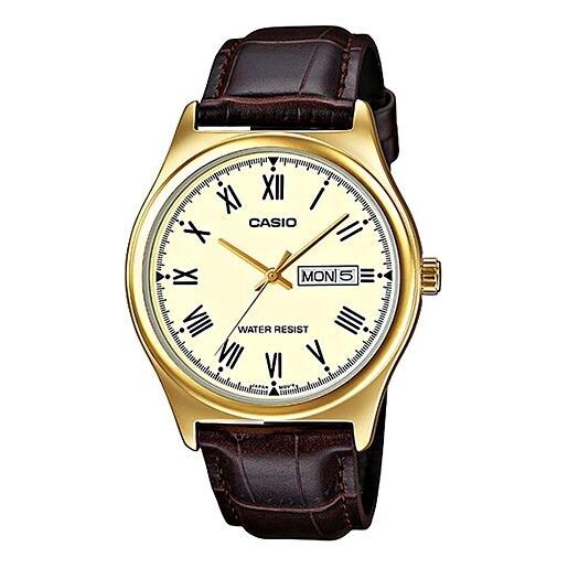 

Часы Casio Dress Minimalistic Business Analog Watch 'Dark Brown Gold', желтый