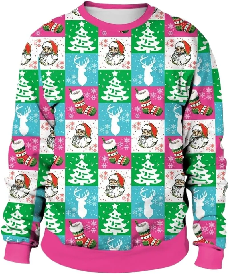 

Унисекс рождественский свитшот с принтом, круглый вырез, для мужчин и женщин DANNLING