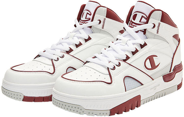 Кроссовки Champion Vintage Basketball Shoes Men High-top College Red/Champion White, красный — фото 2