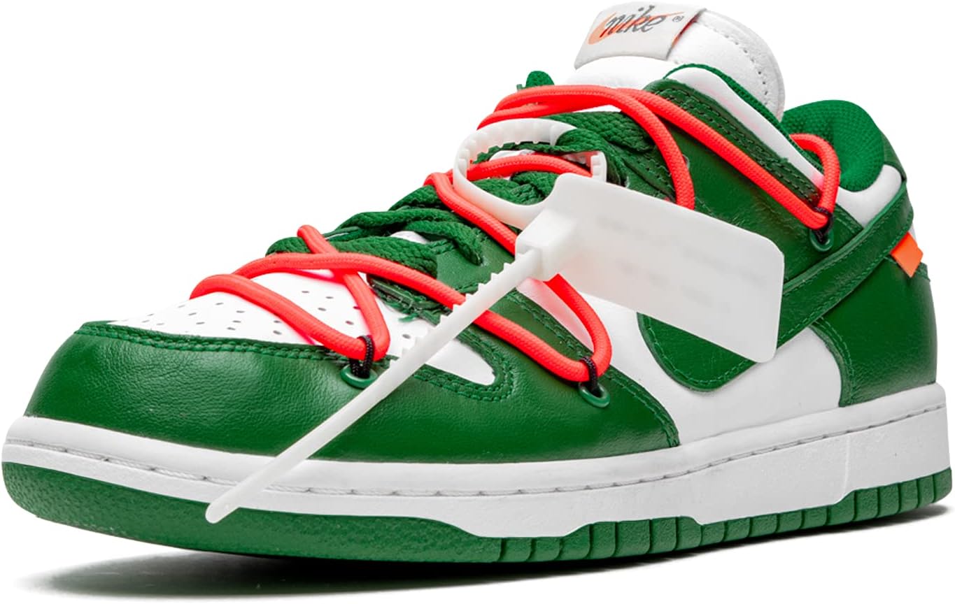 Красные и белые кроссовки Nike x Off-White Dunk Low — фото 4