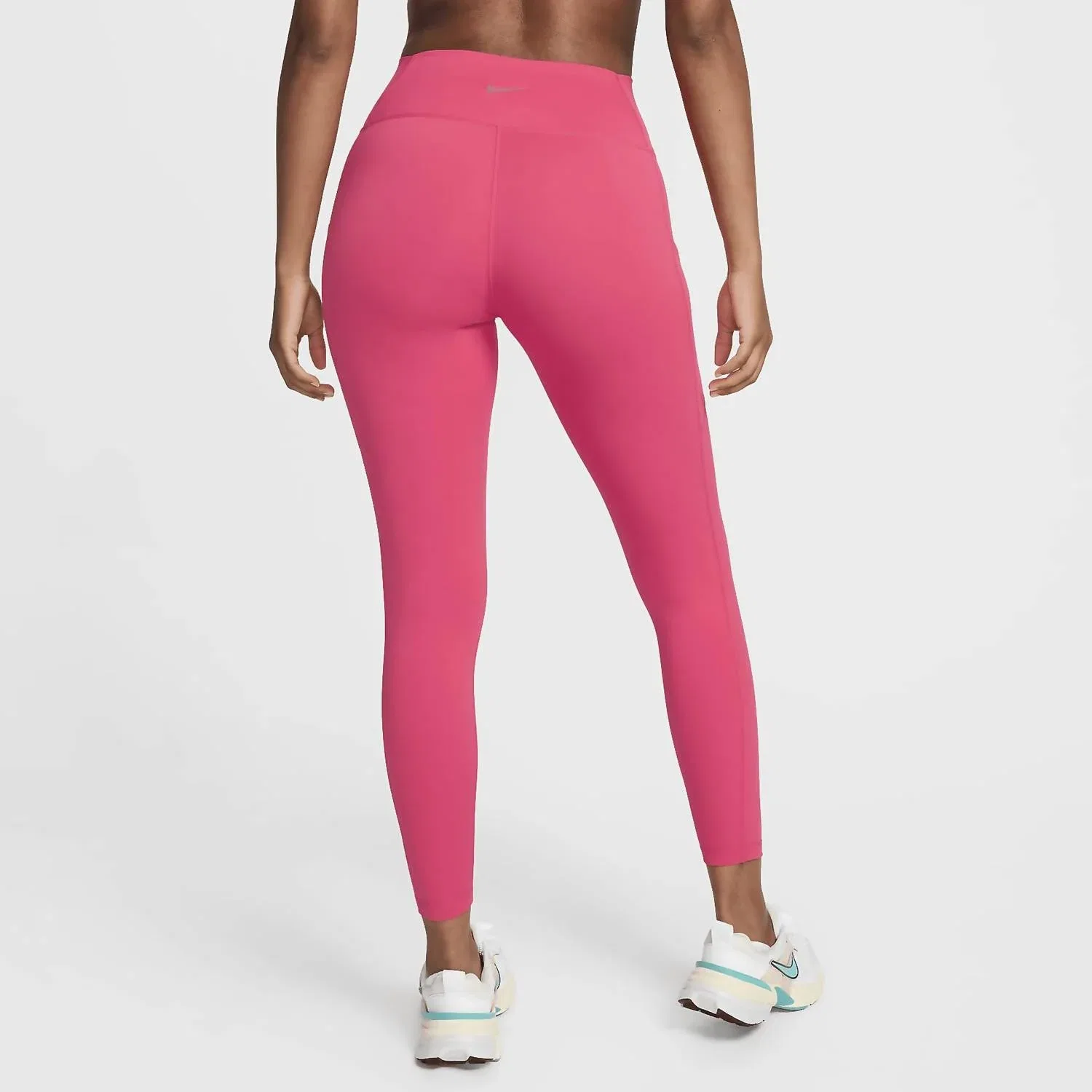 Nike Женские леггинсы с высокой талией, длиной 7/8, с карманами, ярко-розового цвета — фото 2