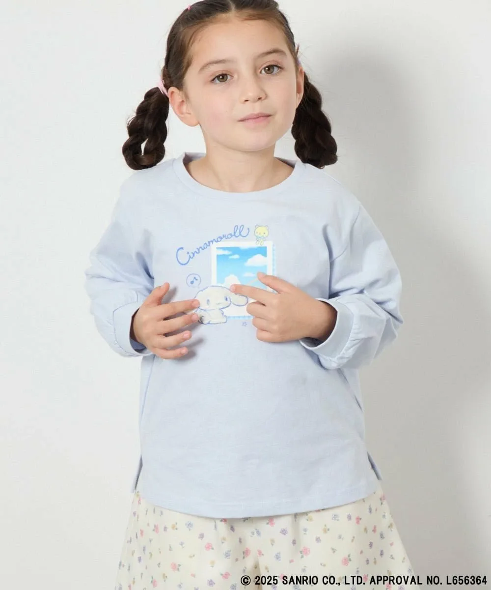 [100-140] [Cinnamoroll] Длинная футболка с принтом корицы A.V.V, Light blue — фото 4