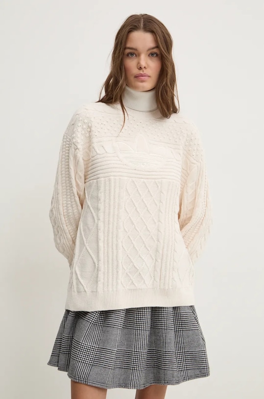 Свитер 70-х Trefoil Sweater Adidas Originals, бежевый — фото 4