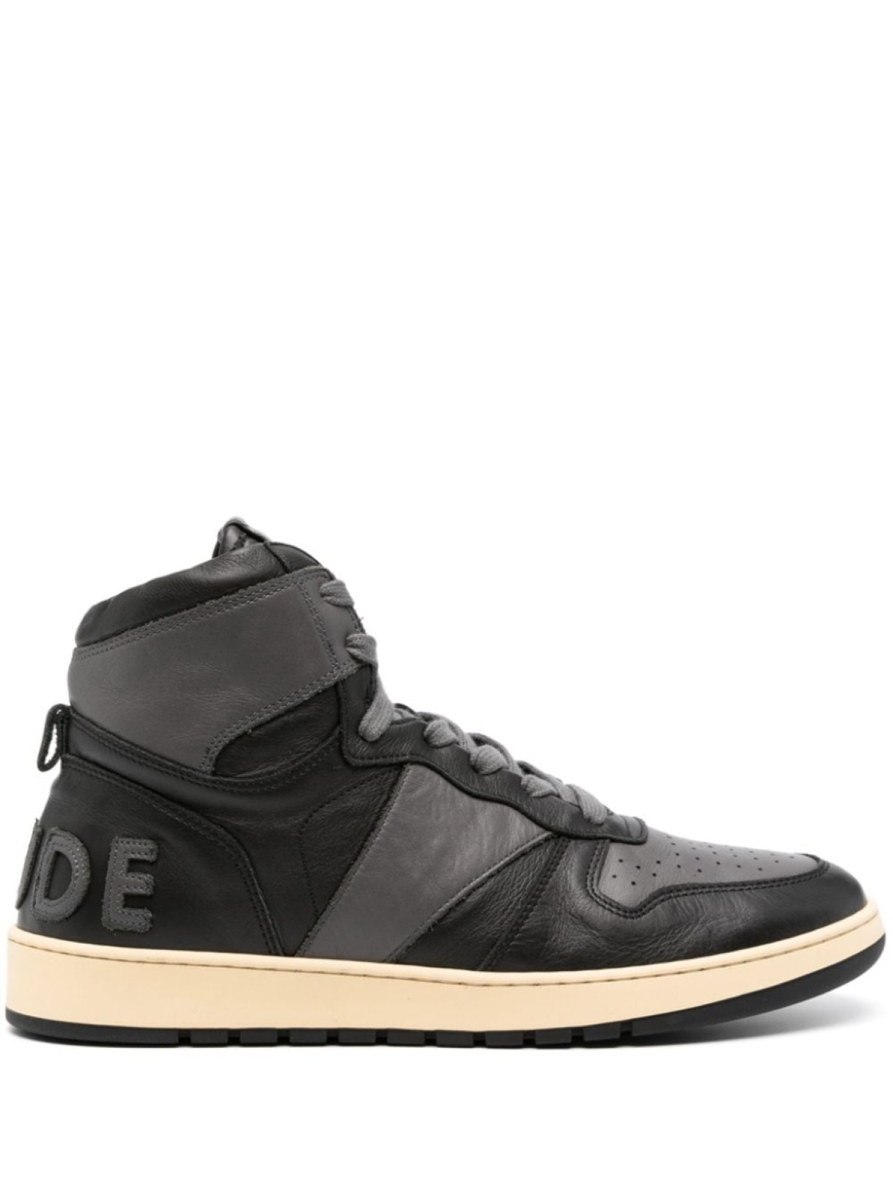 

RHUDE Rhecess high-top leather sneakers, черный, Серый, RHUDE Rhecess high-top leather sneakers, черный