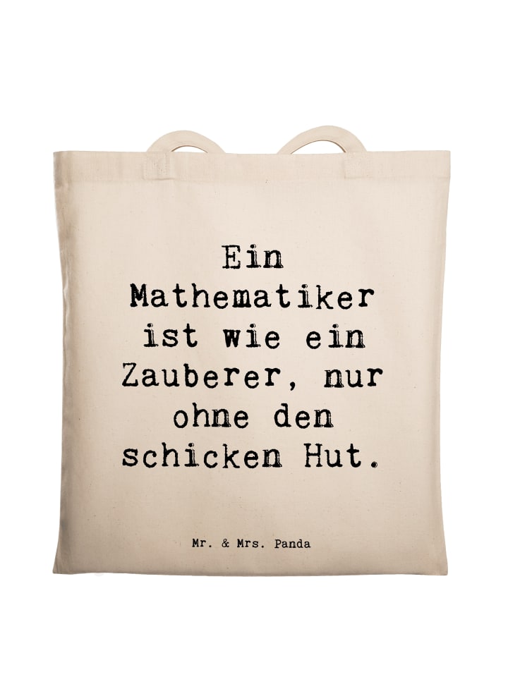

Mr. & Mrs. Panda Сумка с надписью о математиках и волшебстве в кремовом цвете