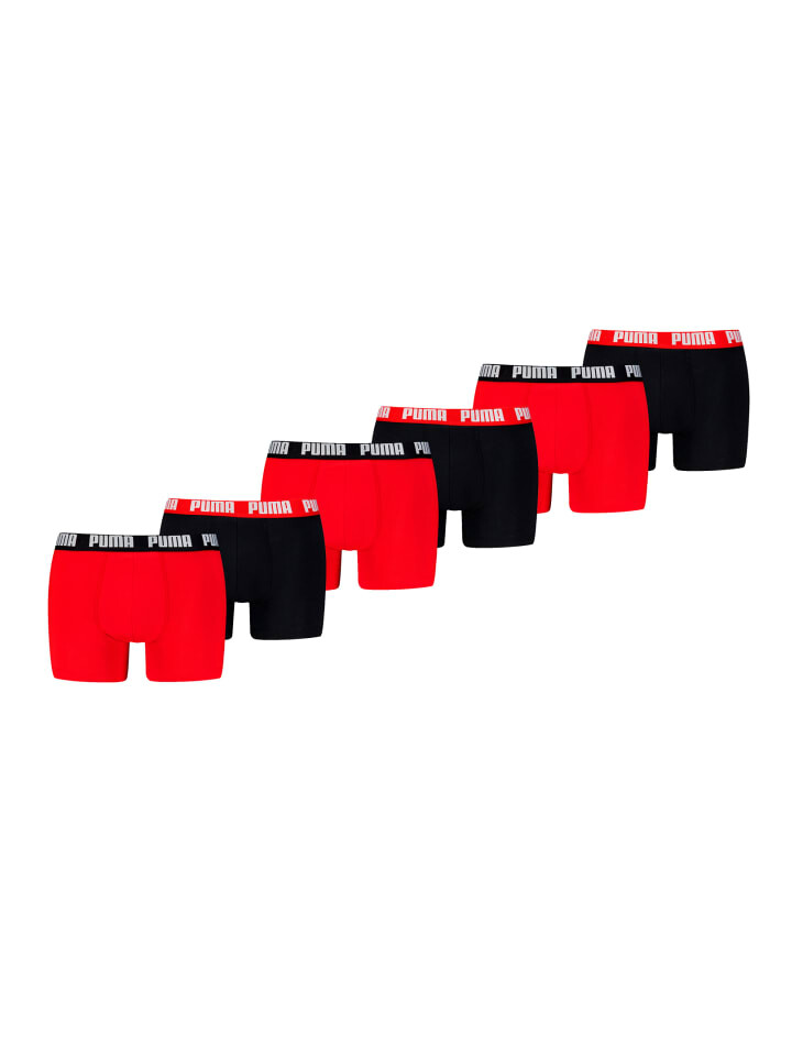 

Трусы боксеры Puma Boxershorts PUMA MEN EVERYDAY BASIC BOXERS 6P, цвет Black/Red
