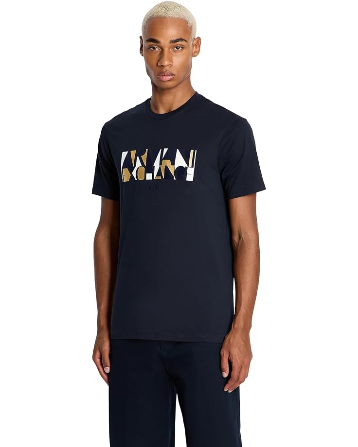 

Футболка Armani Exchange Metallic Logo, темно-синий