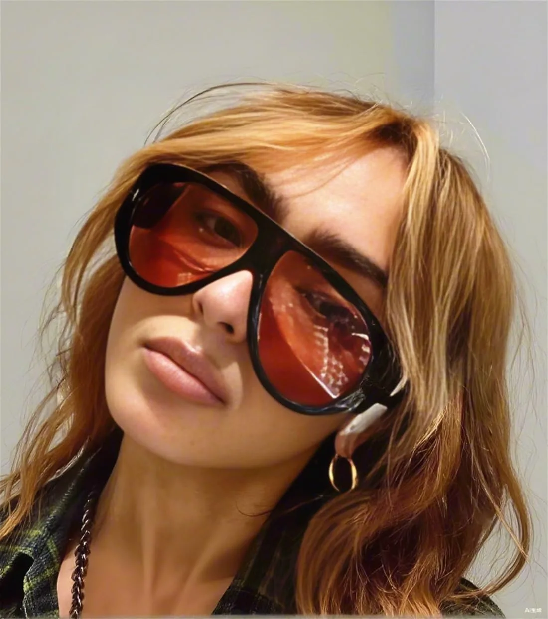 

ADE WU Модные солнцезащитные очки-авиаторы для женщин и мужчин, ретро-винтажные, большие, в стиле 70-х, массивные, в стиле «пилот», Black/Red & Tortoise /Green