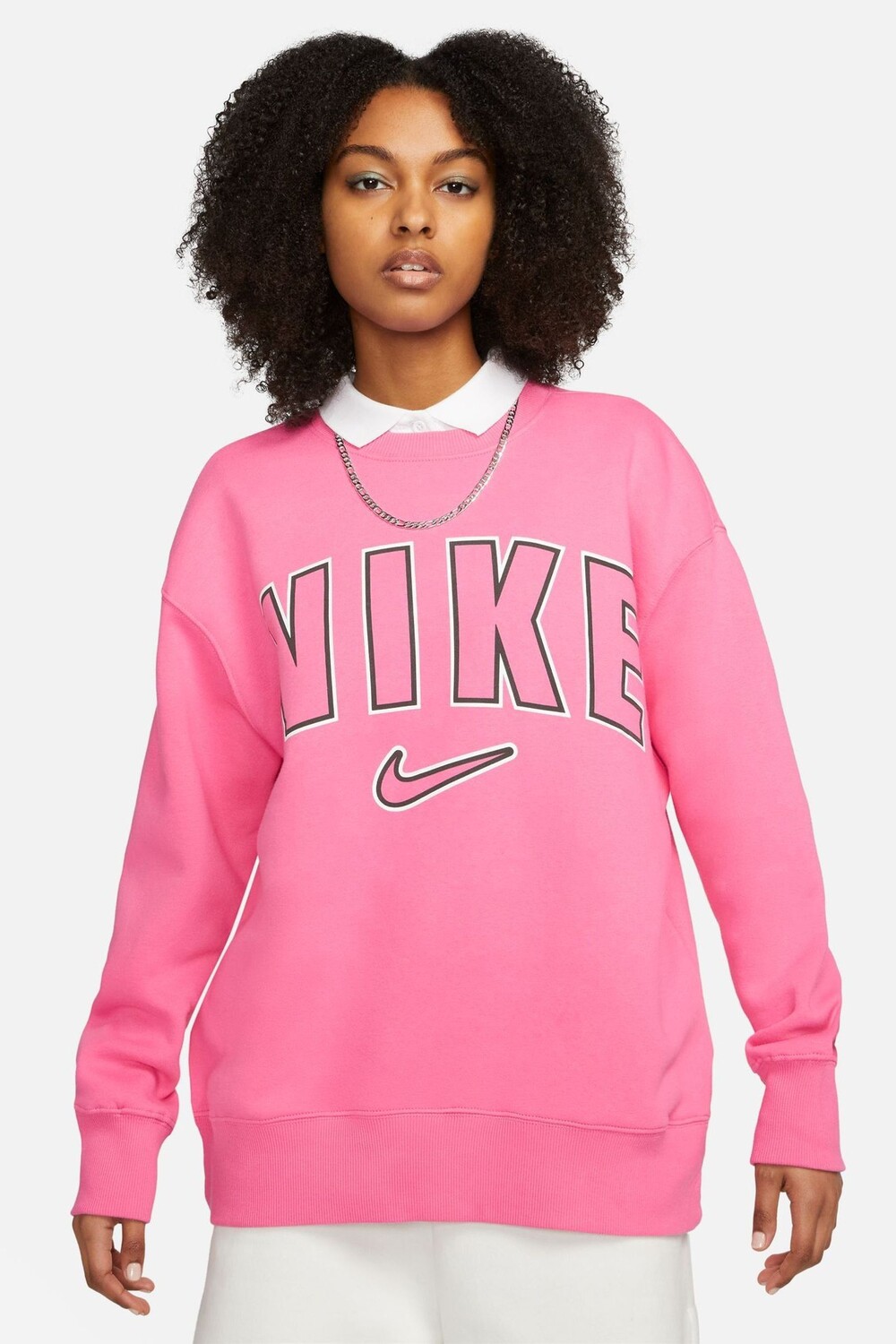 

Толстовка оверсайз с круглым вырезом Феникс Nike, розовый