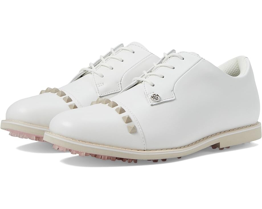 

Кроссовки GFORE Gallivanter Pebble Leather Stud Cap Toe Golf Shoes, цвет Stone