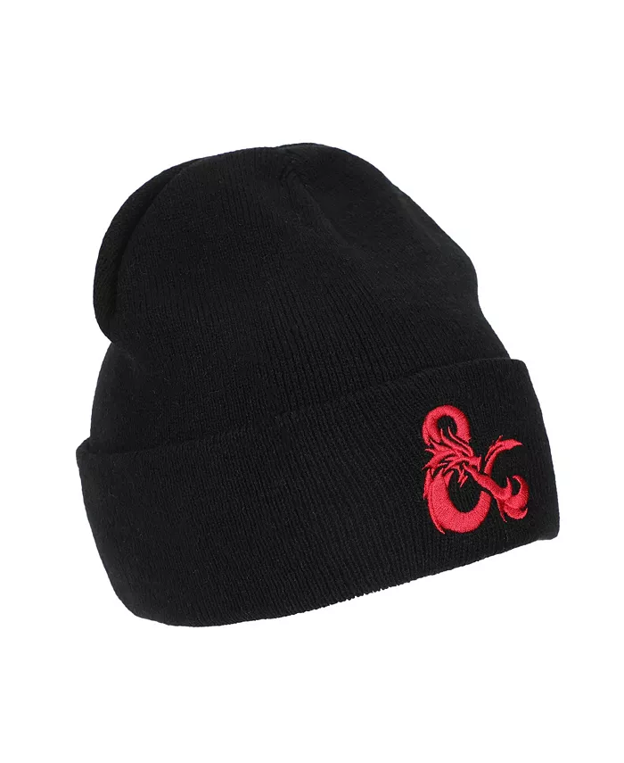 

Мужская шапка-бини черная акриловая с вязанной манжетой и вышитым логотипом Ampersand Dungeons & Dragons