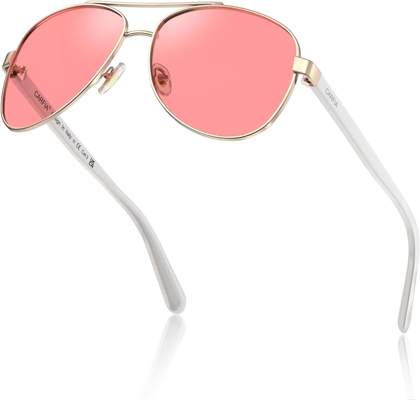 

Солнцезащитные очки CARFIA Retro Trendy Pilot для женщин, поляризованные, с защитой от УФ-излучения, легкие, для вождения на открытом воздухе, с металлической оправой, 5-1. Gold Frame Pink Lens