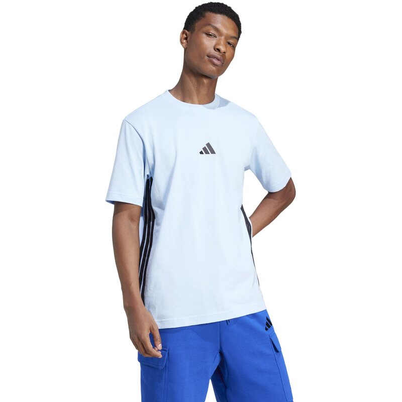 Базовая футболка с тремя полосками, одинарный джерси Adidas, мультиколор — фото 4