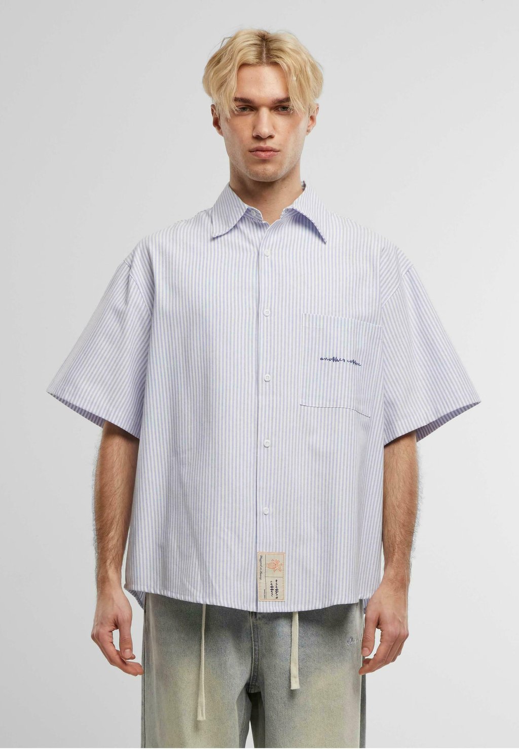 

Рубашка OVERSIZED SHORT SLEEVE SHIRT Another Cotton Lab, синий