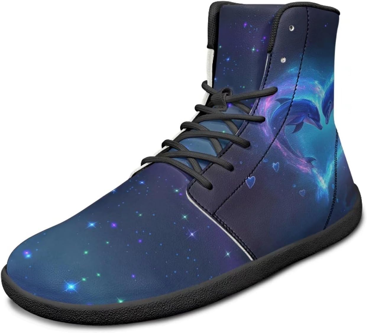 

Мужские широкие кроссовки Binienty для ходьбы, высокие минималистичные кеды с противоскользящим покрытием и нулевым перепадом высоты подошвы, спортивные кроссовки, размеры US 6-14, Galaxy Dolphin