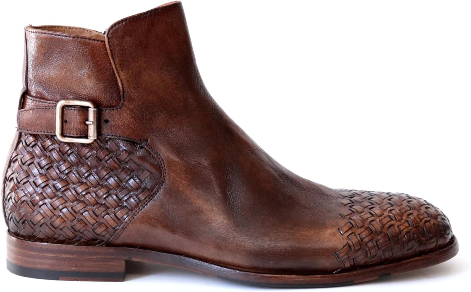 

Ботильоны Jo Ghost 5014 итальянский коньячный кожаный/тканый с пряжкой и молнией, initial