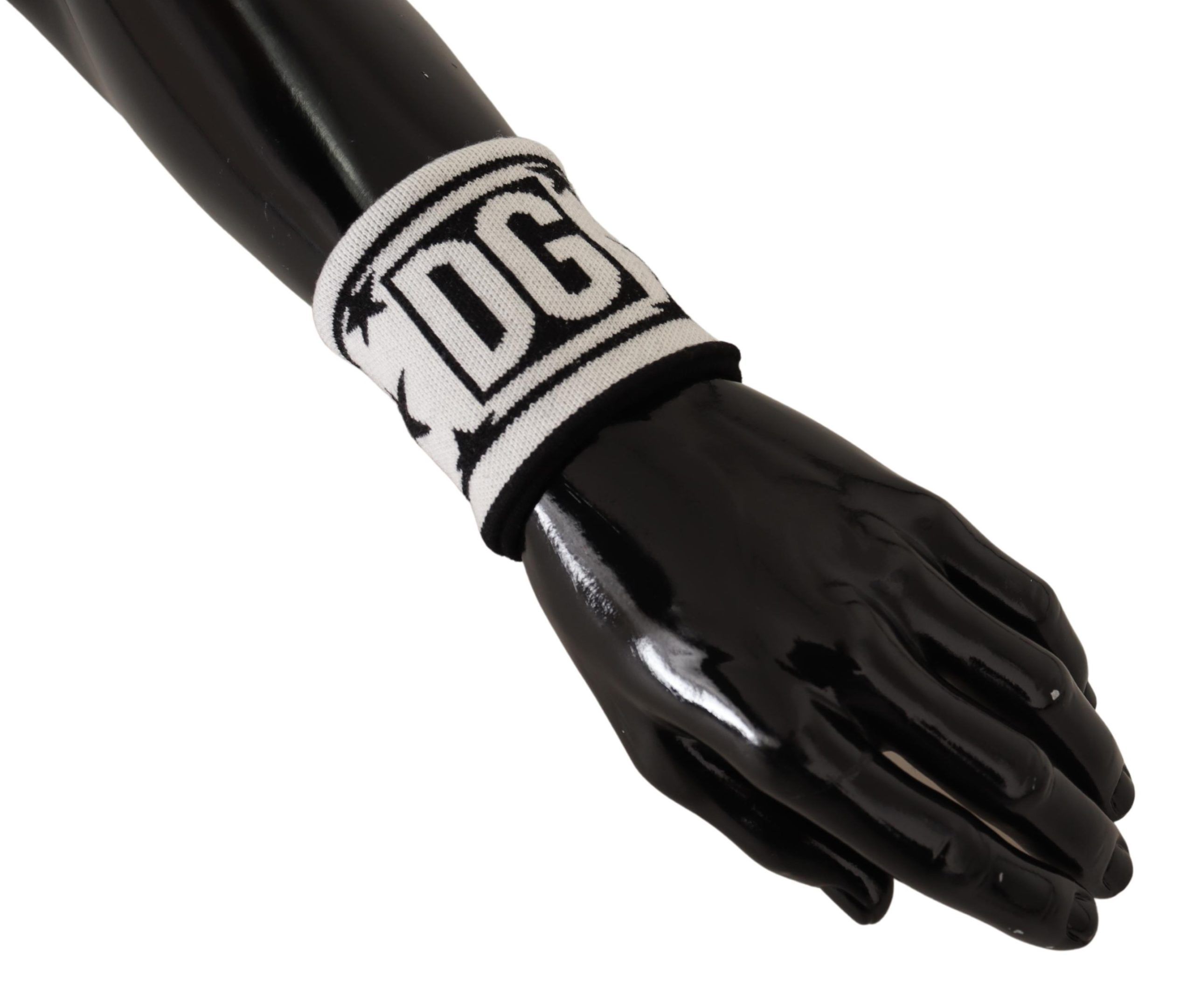 Браслет с логотипом #DGMILLENNIALS из белой и черной шерсти Dolce & Gabbana, белый — фото 2