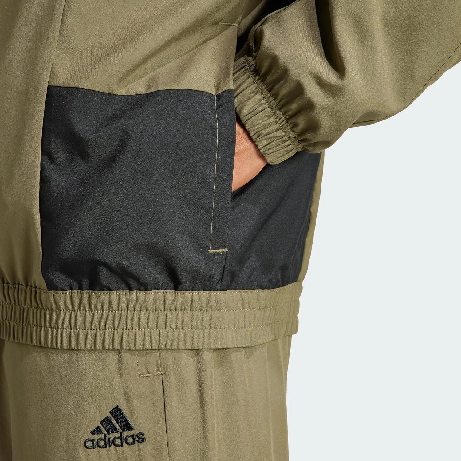Спортивный костюм Colorblock, adidas, Olive Strata / Black — фото 3