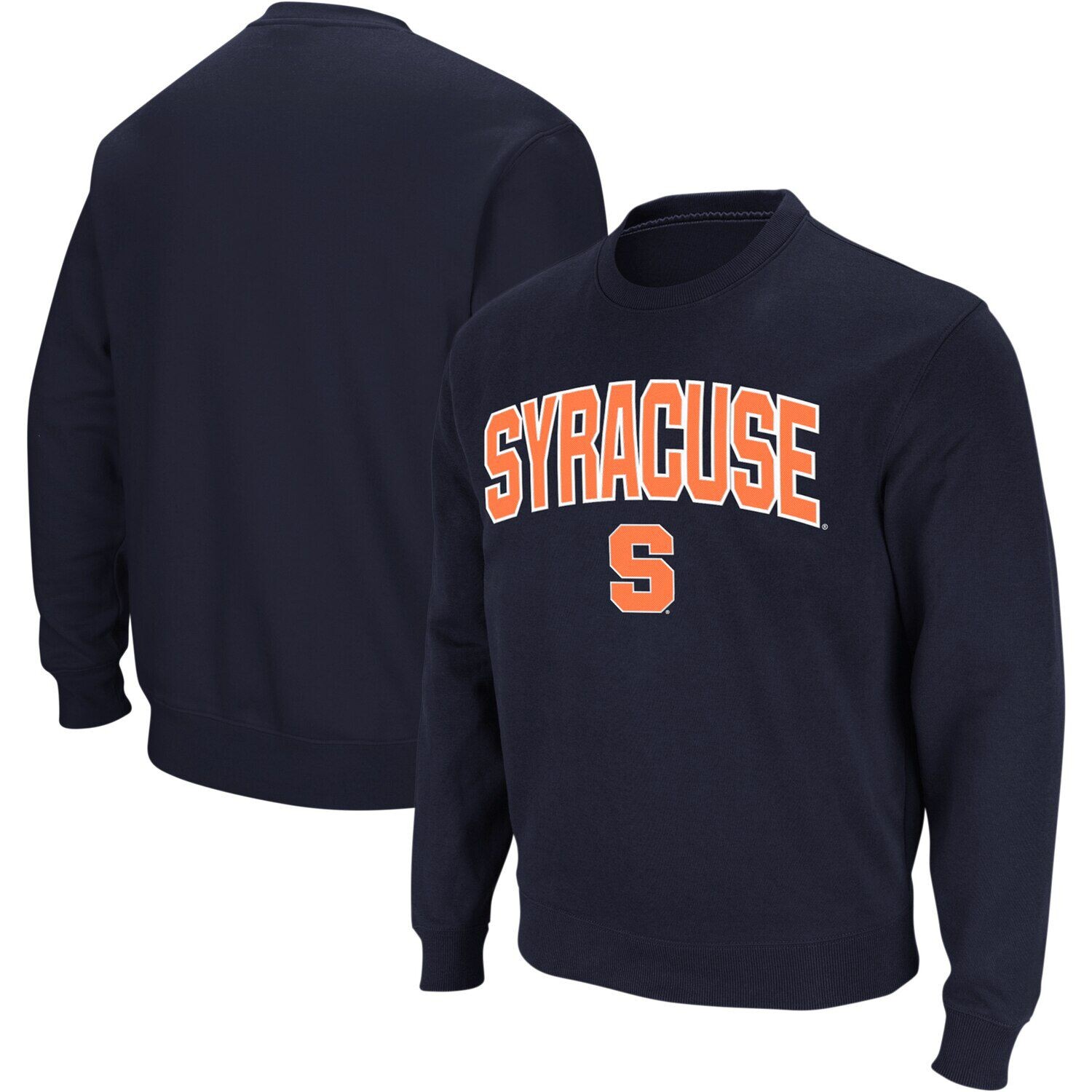 

Мужской темно-синий свитшот с круглым вырезом Syracuse Orange с аркой и логотипом Colosseum