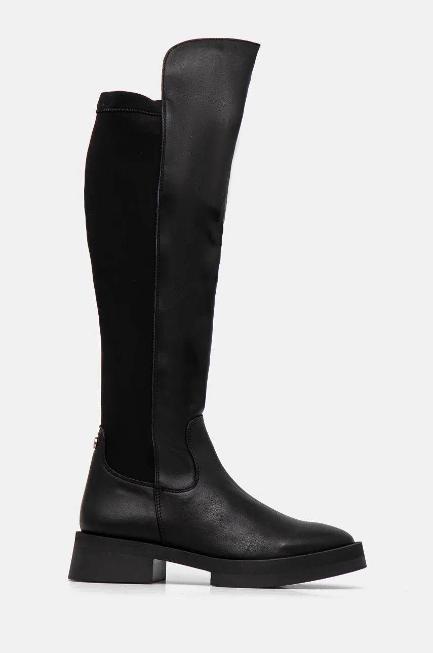 Сапоги женские Steve Madden Meave высокие из натуральной кожи и ткани, черный — фото 3
