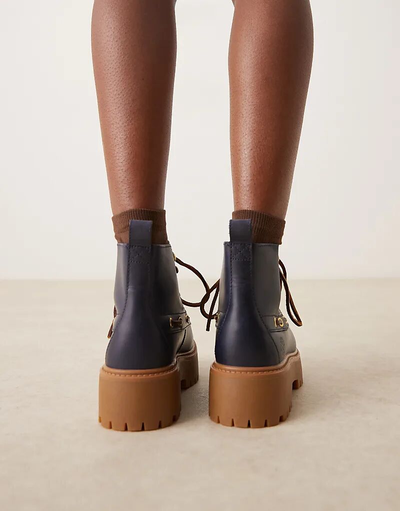 Ботинки Timberland Stone Street 7 Eye на платформе из темно-синей кожи — фото 3