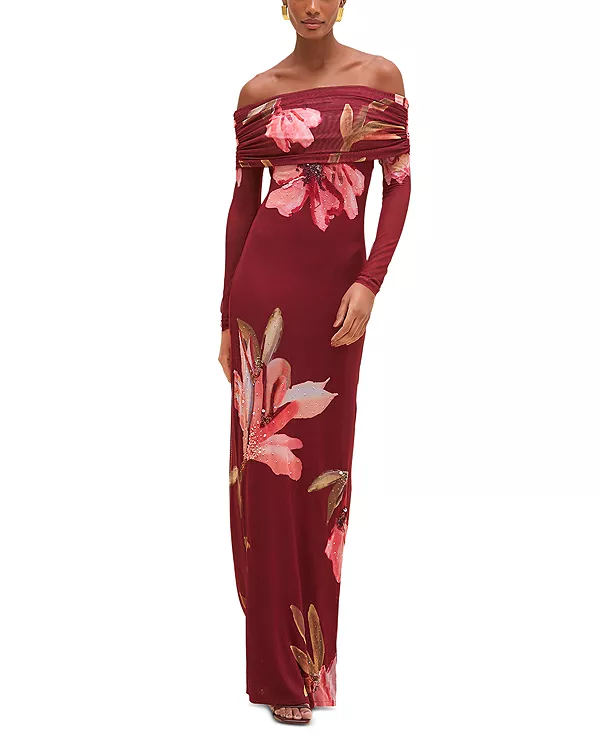 

Длинное платье Delicata из тюля с вышивкой Patbo, красный