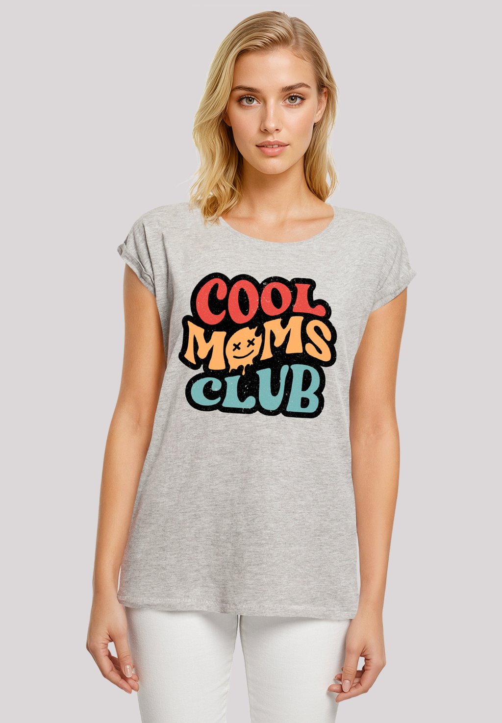 

Футболка с принтом COOLER MOMS CLUB MUTTERTAG RETRO VIBE F4NT4STIC, серый
