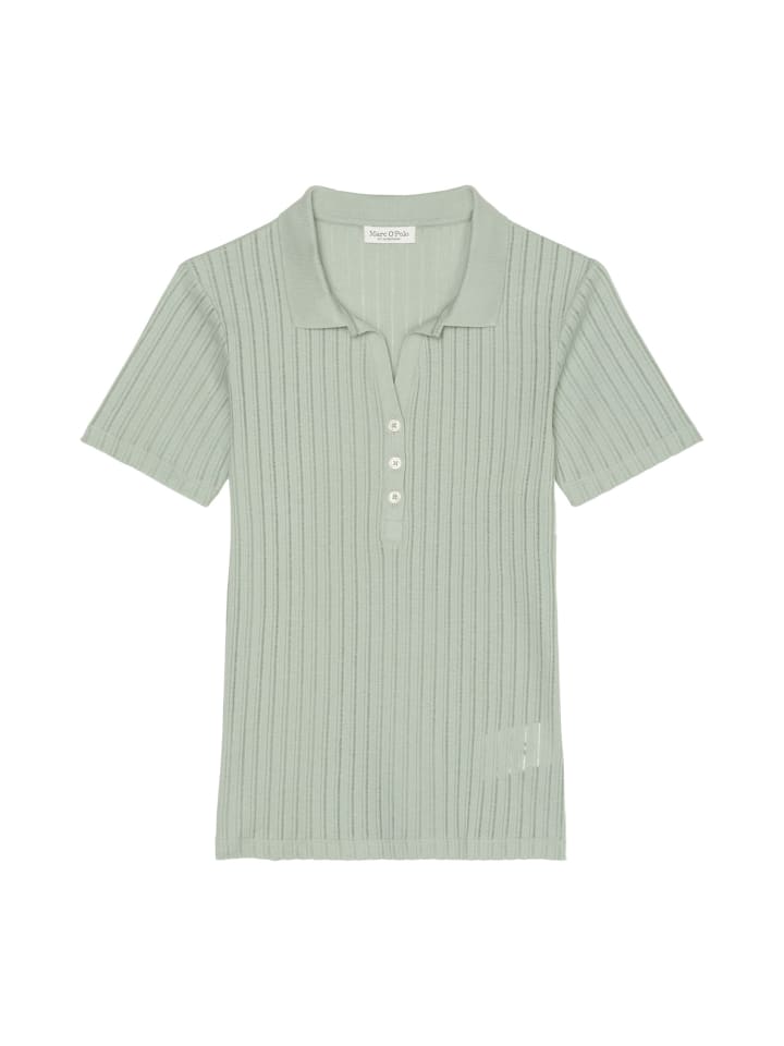 

Поло Marc O'Polo Pointelle regular, цвет faded mint