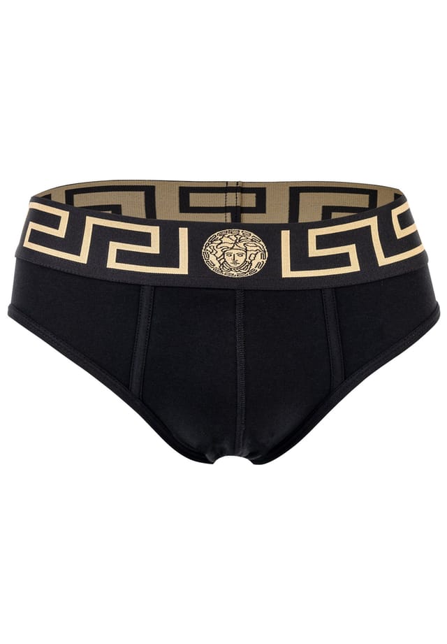 

Трусы - топика стрейч хлопок однотонные Versace, черный