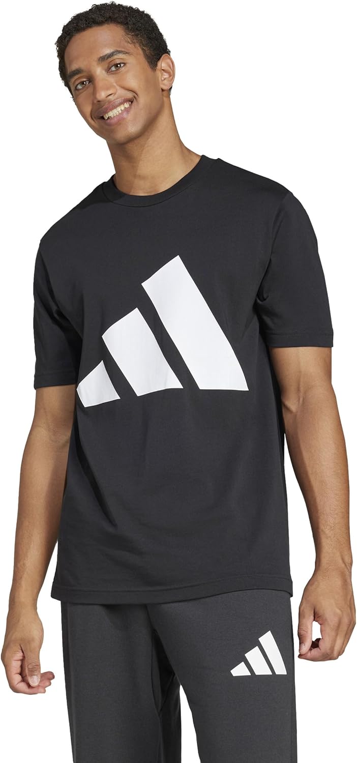 Футболка Adidas ECQ96 Essentials Single Jersey Big Logo с коротким рукавом, черно-белый