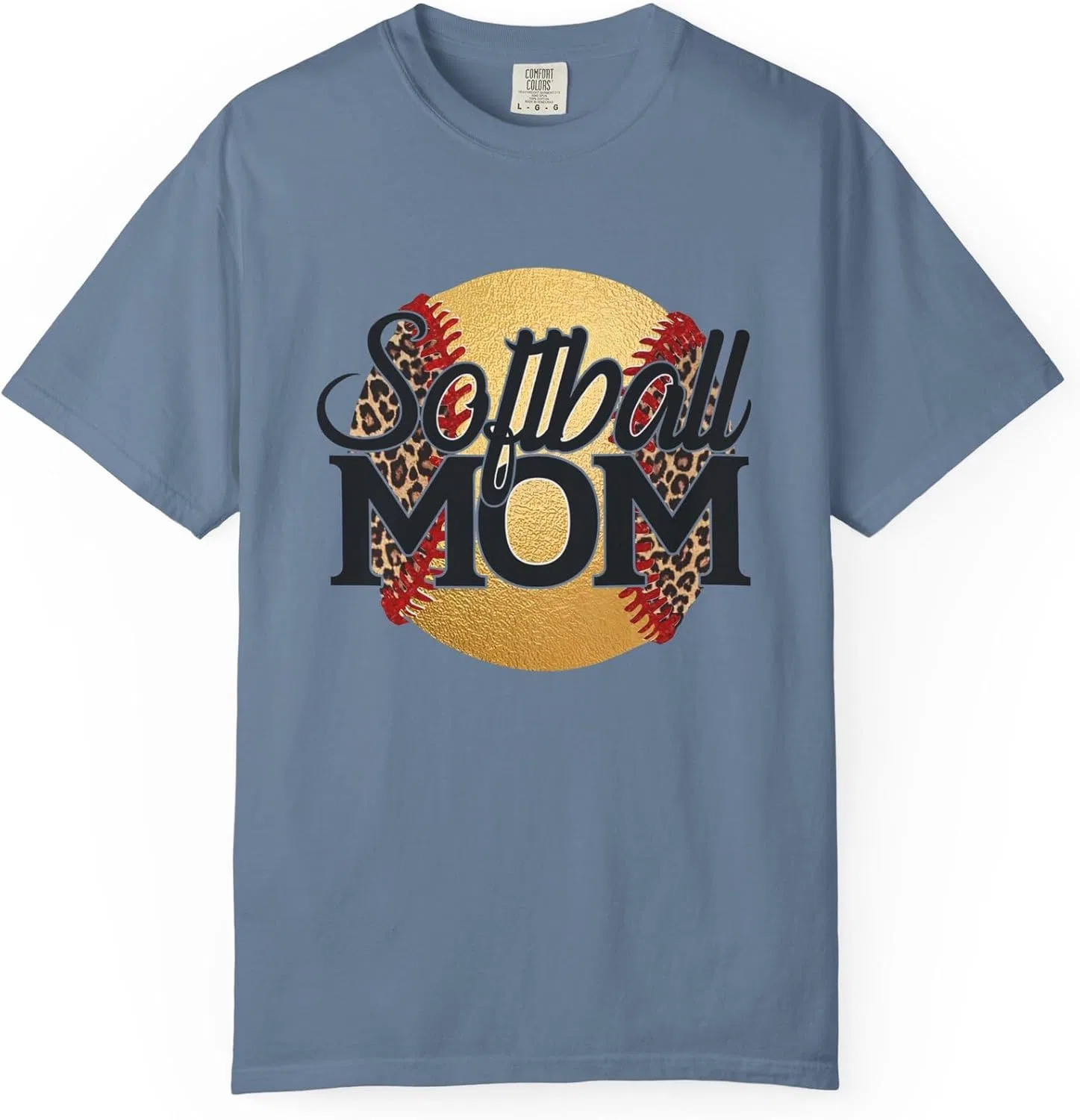 Футболка Garment-Dyed Softball Mom, Blue Jean