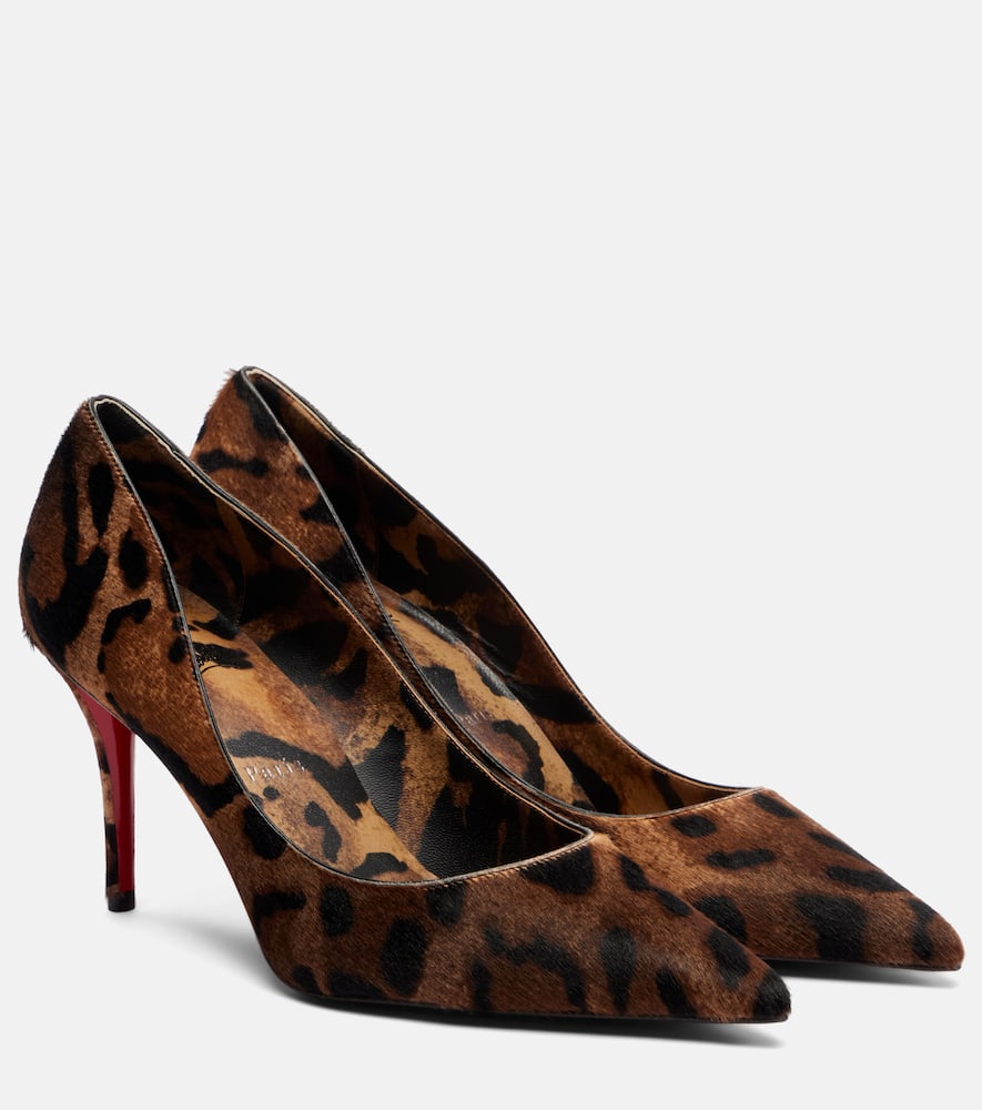 Туфли-лодочки Miss Z 80 из телячьей кожи с леопардовым принтом Christian Louboutin, Brown/Lin Brown