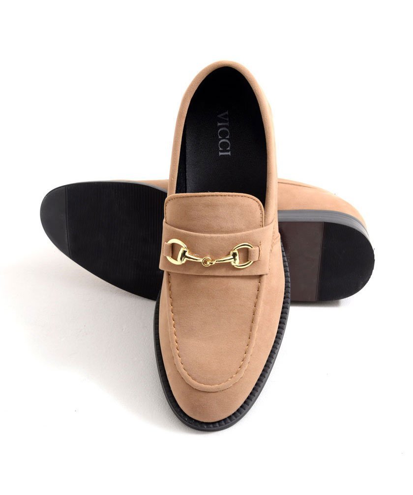 Лоферы Vicci Gold Bit, BEG-S (Beige Suede)