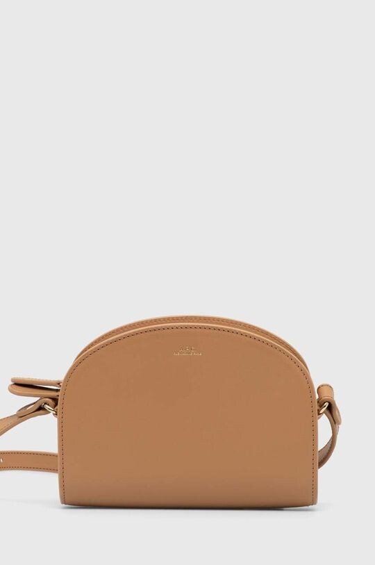 

Мини-кожаная сумка Sac demi-Lune A.P.C., бежевый
