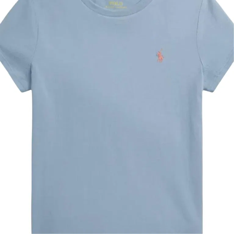 Футболка детская с круглым вырезом Polo Ralph Lauren синяя — фото 4